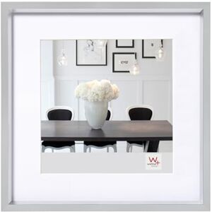 walther design Picture Frame Silver 30 x 30 cm with PassepArtout, Steel Style Plastic Frame ES330S walther design Picture Frame Silver 30 x 30 cm with PassepArtout, Steel Style Plastic Frame ES330S