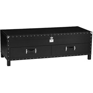 Premier Housewares Sloane Coffee Table with Lift Top and 2 Drawers, Black Leather Effect Premier Housewares Sloane Coffee Table with Lift Top and 2 Drawers, Black Leather Effect