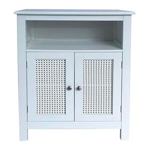 ASPECT Vera Faux Rattan 2-Door Storage Cabinet,White ASPECT Vera Faux Rattan 2-Door Storage Cabinet,White