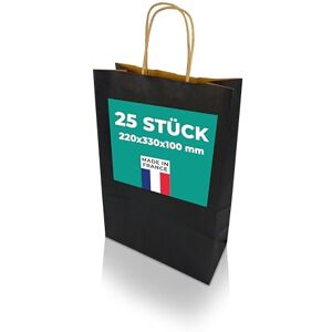 h-Green 25 Recycled Paper Carrier Bags 220 x 330 x 100 Black h-Green 25 Recycled Paper Carrier Bags 220 x 330 x 100 Black