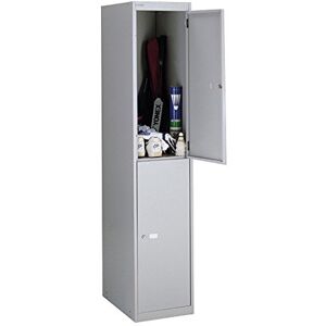 Office Hippo Bisley Steel Locker, Two Door, Fully Lockable Metal Storage With Coat Hooks, Metal Cabinet, Goose Grey, 30.5 x 30.5 x 180.2 cm Office Hippo Bisley Steel Locker, Two Door, Fully Lockable Metal Storage With Coat Hooks, Metal Cabinet, Goose Grey, 30.5 x 30.5 x 180.2 cm