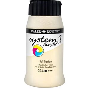 Daler Rowney Daler-Rowney System3 Acrylic Paint, Plastic Pot, 16.91oz 500 ml, Buff Titanium, 0 Daler Rowney Daler-Rowney System3 Acrylic Paint, Plastic Pot, 16.91oz 500 ml, Buff Titanium, 0