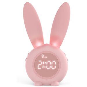 Homealexa Kids Digital Alarm Clock with Rabbit Design, LED Wake-Up Light, Pink Bedside Clock for Girls and Boys Homealexa Kids Digital Alarm Clock with Rabbit Design, LED Wake-Up Light, Pink Bedside Clock for Girls and Boys