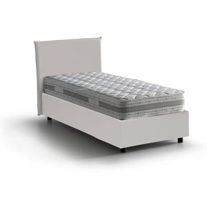 Talamo Italia Single bed Caide, Container bed with eco-leather covering, 100% Made in Italy, Side opening, with mattress Cm 80x190 included, White Talamo Italia Single bed Caide, Container bed with eco-leather covering, 100% Made in Italy, Side opening, with mattress Cm 80x190 included, White
