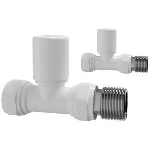 iBathUK White Straight Towel Radiator Valves 15mm Central Heating Tap RA31S iBathUK White Straight Towel Radiator Valves 15mm Central Heating Tap RA31S
