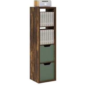 Furinno Cubicle Open Back Decorative Verticle Cube Storage Organizer, 4-Cube, Amber Pine Furinno Cubicle Open Back Decorative Verticle Cube Storage Organizer, 4-Cube, Amber Pine