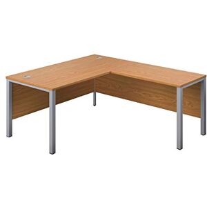 Office Hippo Heavy Duty Corner Office Goalpost Desk with Right Return, Home Office Desk, Filing, PC Desk For Office or Home, 5 Yr Wty, MFC Oak Top, Silver Legs, 160cm x 180cm Office Hippo Heavy Duty Corner Office Goalpost Desk with Right Return, Home Office Desk, Filing, PC Desk For Office or Home, 5 Yr Wty, MFC Oak Top, Silver Legs, 160cm x 180cm