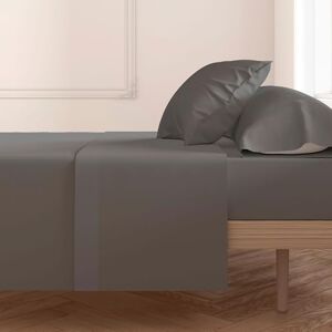ECOMMERC3 Top Sheet Bed 150 cm 100% Soft Cotton, Breathable Extra Soft Top Sheet Anthracite ECOMMERC3 Top Sheet Bed 150 cm 100% Soft Cotton, Breathable Extra Soft Top Sheet Anthracite