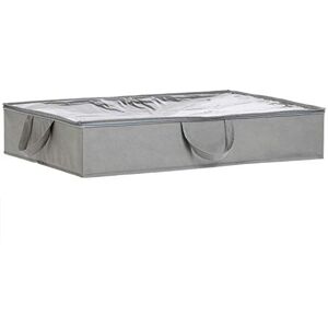 Amazon Basics Fabric Underbed Zipper Storage Bags, 2-Pack, 195.6 x 129.5 x 36.8 cm, Grey Amazon Basics Fabric Underbed Zipper Storage Bags, 2-Pack, 195.6 x 129.5 x 36.8 cm, Grey