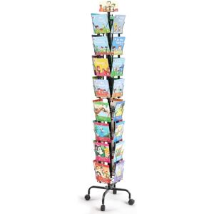 VEVOR Card Display Stand, 32-Slot Rotatable Postcard Holder, 360-Degree Spin with Title Clip & 4 Casters (2 with Brakes) for Office, Exhibits, and Fairs VEVOR Card Display Stand, 32-Slot Rotatable Postcard Holder, 360-Degree Spin with Title Clip & 4 Casters (2 with Brakes) for Office, Exhibits, and Fairs