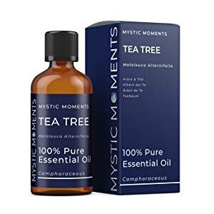 Mystic Moments Tea Tree Essential Oil 100ml Pure & Natural Oil for Diffusers, Aromatherapy & Massage Blends Vegan GMO Free Mystic Moments Tea Tree Essential Oil 100ml Pure & Natural Oil for Diffusers, Aromatherapy & Massage Blends Vegan GMO Free