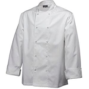 Genware NEV-NJ01-L Jacket, Basic Stud Long Sleeve Large, White Genware NEV-NJ01-L Jacket, Basic Stud Long Sleeve Large, White