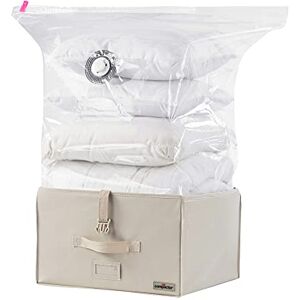 Compactor Space Saving Rigid Vacuum Storage Box, Size Medium, 100 Litre, 42 x 42 x 25cm, Life 2.0 Range, Beige, RAN7116 Compactor Space Saving Rigid Vacuum Storage Box, Size Medium, 100 Litre, 42 x 42 x 25cm, Life 2.0 Range, Beige, RAN7116