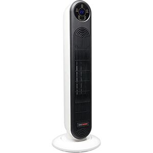 STAYWARM 2000w Oscillating PTC Ceramic Tower Fan Heater with remote control, 2 Heat Settings, Cool Blow, 12 hr Timer, Digital Touch Screen, Tip-Over Switch White- Black F2252WH STAYWARM 2000w Oscillating PTC Ceramic Tower Fan Heater with remote control, 2 Heat Settings, Cool Blow, 12 hr Timer, Digital Touch Screen, Tip-Over Switch White- Black F2252WH