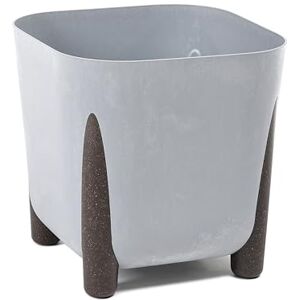 Lamela Planter with Water Drain, Width 21 cm, 6 L, Modern Flower Pot with Stylish Feet, Plastic Plant Pot for Indoor and Outdoor Use, Concrete Look Grey Lamela Planter with Water Drain, Width 21 cm, 6 L, Modern Flower Pot with Stylish Feet, Plastic Plant Pot for Indoor and Outdoor Use, Concrete Look Grey