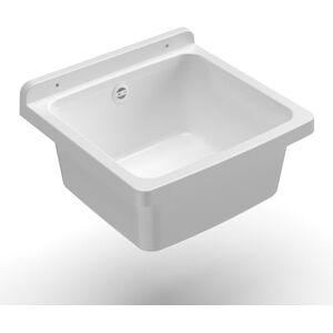 Adventa : PP Resin Bath, Wall Mount, Compact, with Siphon and Drain, Acid Resistant for Common Use, Laundry, Garage, Outdoor, 40L x 40W x 19H cm, White Adventa : PP Resin Bath, Wall Mount, Compact, with Siphon and Drain, Acid Resistant for Common Use, Laundry, Garage, Outdoor, 40L x 40W x 19H cm, White