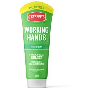O'Keeffe's O’Keeffe’s Working Hands Value Tube, 190ml – Hand Cream for Extremely Dry, Cracked Hands Non-Greasy, Unscented & Instantly Boosts Moisture Levels O'Keeffe's O’Keeffe’s Working Hands Value Tube, 190ml – Hand Cream for Extremely Dry, Cracked Hands Non-Greasy, Unscented & Instantly Boosts Moisture Levels