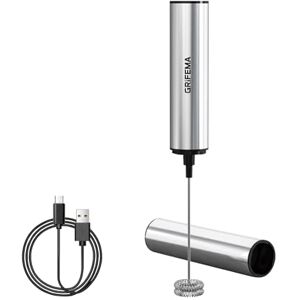 GRIFEMA Rechargeable Milk Frother, Portable Handheld Coffee Frother Whisk, Mini Electric Milk Whisk BPA Free, Ergonomic, Easy to Clean, Coffee Drink Mixer for Protein Shakes, Lattes, Matcha GRIFEMA Rechargeable Milk Frother, Portable Handheld Coffee Frother Whisk, Mini Electric Milk Whisk BPA Free, Ergonomic, Easy to Clean, Coffee Drink Mixer for Protein Shakes, Lattes, Matcha