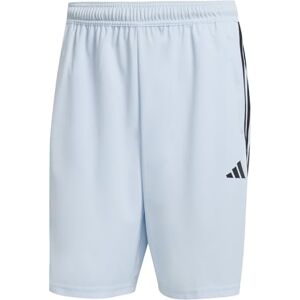 adidas Men's Train Essentials Piqué 3-Stripes Training Shorts, Glow Blue/Black, S adidas Men's Train Essentials Piqué 3-Stripes Training Shorts, Glow Blue/Black, S