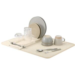 Umbra UDry Dish Drying Rack and Microfiber Dish drying Mat Space-Saving Lightweight Design Folds Up for Easy Storage, 24 x 18 inches, Linen, Leinen Umbra UDry Dish Drying Rack and Microfiber Dish drying Mat Space-Saving Lightweight Design Folds Up for Easy Storage, 24 x 18 inches, Linen, Leinen