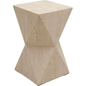 KARE Design Side Table Travertino, Beige, Travertine Stone Look, Modern, Elegant, Sofa Side Table, Round Bedside Table, Room Decor, Home Decoration for Living Room, 53x31x31 cm KARE Design Side Table Travertino, Beige, Travertine Stone Look, Modern, Elegant, Sofa Side Table, Round Bedside Table, Room Decor, Home Decoration for Living Room, 53x31x31 cm