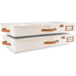 Homelux Theory 2pc Low Profile Under Bed Storage Containers, Thin Under Couch Storage Organizer with Bins & Lids, Underbed Storage Box Ideal for Seasonal Clothes, Blankets, Fabric & Shoes (Ivory) Homelux Theory 2pc Low Profile Under Bed Storage Containers, Thin Under Couch Storage Organizer with Bins & Lids, Underbed Storage Box Ideal for Seasonal Clothes, Blankets, Fabric & Shoes (Ivory)