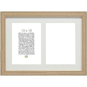 Deknudt Frames S66KB2 13 x 18 cm Photo Frame with Mount for 2 Photos 13 x 18 cm Oak Colour Light Wood MDF Wood Multi-Frame Collage for Hanging or Standing 26 x 35 cm Deknudt Frames S66KB2 13 x 18 cm Photo Frame with Mount for 2 Photos 13 x 18 cm Oak Colour Light Wood MDF Wood Multi-Frame Collage for Hanging or Standing 26 x 35 cm