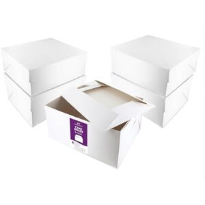 Culpitt 12" x 9" Oblong Cake Boxes With Lid 5 Pack Rectangle Box, Rigid Transport And Protection For Birthday, Wedding, And Celebration Bakes White Pack Of 5 Culpitt 12" x 9" Oblong Cake Boxes With Lid 5 Pack Rectangle Box, Rigid Transport And Protection For Birthday, Wedding, And Celebration Bakes White Pack Of 5