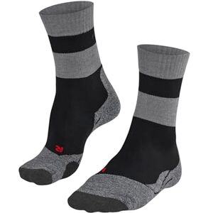 FALKE Women's TK2 Explore W So Wool Functional Yarn Thick Anti-Blister 1 Pair Hiking Socks, Black Black-Mix 3010 Stripe, 2.5-3.5 FALKE Women's TK2 Explore W So Wool Functional Yarn Thick Anti-Blister 1 Pair Hiking Socks, Black Black-Mix 3010 Stripe, 2.5-3.5