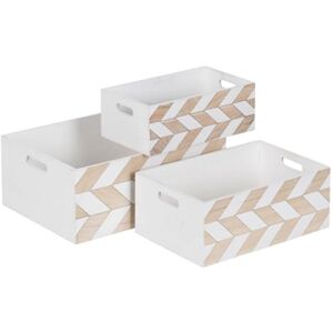 BigBuy Home Set of Decorative Boxes Natural White Paulonia Wood 44 x 31 x 18 cm (3 Pieces) BigBuy Home Set of Decorative Boxes Natural White Paulonia Wood 44 x 31 x 18 cm (3 Pieces)