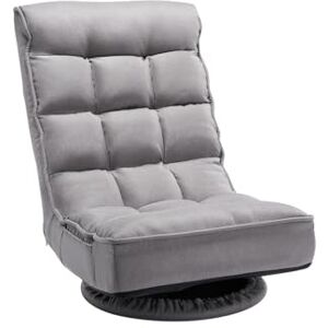 VEVOR Swivel Floor Gaming Chair, 360-Degree Rotating Floor Chair with 4 Adjustable Position Folding Backrest and Lumbar Support, Folding Video Reclining Sofa for Watching TV Reading Playing Game, Gray VEVOR Swivel Floor Gaming Chair, 360-Degree Rotating Floor Chair with 4 Adjustable Position Folding Backrest and Lumbar Support, Folding Video Reclining Sofa for Watching TV Reading Playing Game, Gray