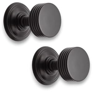 Infinity Oxford Matt Black Reeded Mortice Door Knobs Pair 60mm Pull Handles for Interior & Exterior Doors Infinity Oxford Matt Black Reeded Mortice Door Knobs Pair 60mm Pull Handles for Interior & Exterior Doors