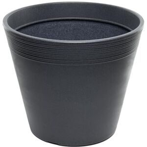 Dehner Groovy Plastic Pot conical Anthracite, Charcoal, 47.5 cm Dehner Groovy Plastic Pot conical Anthracite, Charcoal, 47.5 cm