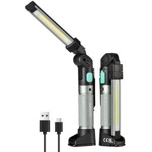 KOOLITE Rechargeable Work Light, 2200mAh 450LM COB LED Inspection Torch, 5 Modes & 180° Rotating Magnetic Base, Portable Floodlight for Car Repair Camping Emergency (Foldable, Hook, Clip Included) KOOLITE Rechargeable Work Light, 2200mAh 450LM COB LED Inspection Torch, 5 Modes & 180° Rotating Magnetic Base, Portable Floodlight for Car Repair Camping Emergency (Foldable, Hook, Clip Included)