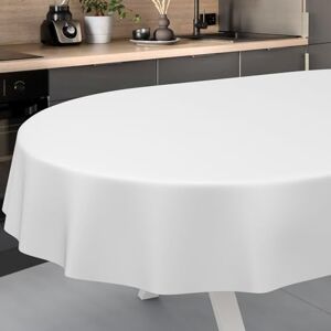 ANRO Oilcloth Tablecloth Washable Oilcloth Garden Tablecloth Outdoor Indoor Oval 240 x 140 cm Cut Edge White ANRO Oilcloth Tablecloth Washable Oilcloth Garden Tablecloth Outdoor Indoor Oval 240 x 140 cm Cut Edge White