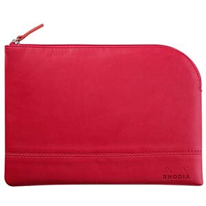 Rhodia 116643C Faux Leather Zipped Pouch Raspberry Size M (16x22 cm) Real Stitching Orange Fabric Interior Storage for Documents, Small Supplies Rhodia 116643C Faux Leather Zipped Pouch Raspberry Size M (16x22 cm) Real Stitching Orange Fabric Interior Storage for Documents, Small Supplies