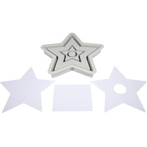 Rayher 36168000 Silicone Mould Candle Holder Star 18.5 x 18.5 x 2.5 cm with 3 x 5 Stencils Rayher 36168000 Silicone Mould Candle Holder Star 18.5 x 18.5 x 2.5 cm with 3 x 5 Stencils
