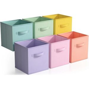 Sorbus 11 Inch Fabric Storage Cubes Sturdy Collapsible Bins with Handle 6 Foldable Baskets for Organizing Clothes, Toys, Books Multi Colored Storage Baskets for Shelves, Kids Room, Closets Sorbus 11 Inch Fabric Storage Cubes Sturdy Collapsible Bins with Handle 6 Foldable Baskets for Organizing Clothes, Toys, Books Multi Colored Storage Baskets for Shelves, Kids Room, Closets