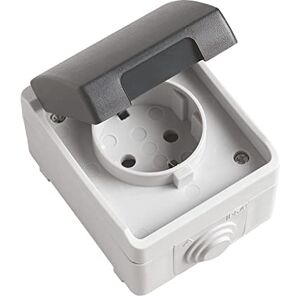 Amig Schuko Simple Overlay Plug Base Waterproof IP54 with Cap Mod.3600 Max Voltage 230V Anti Humidity Suitable for Outdoor and Indoor Ideal for Terraces, Gardens, Garages or Storage Rooms Amig Schuko Simple Overlay Plug Base Waterproof IP54 with Cap Mod.3600 Max Voltage 230V Anti Humidity Suitable for Outdoor and Indoor Ideal for Terraces, Gardens, Garages or Storage Rooms