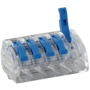 BLM , 485 Lever Terminal, Pack of 10 5 Input Terminals, Compatible with Wires 0.2-4 mm², Voltage 450V, Current 32A, Stripping Length 10mm, Quick and Secure Installation, No Tools BLM , 485 Lever Terminal, Pack of 10 5 Input Terminals, Compatible with Wires 0.2-4 mm², Voltage 450V, Current 32A, Stripping Length 10mm, Quick and Secure Installation, No Tools