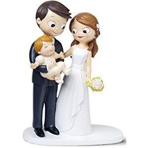 Mopec Boyfriend and Baby Figurine, Polyresin, White, 8 x 16 x 21 cm Mopec Boyfriend and Baby Figurine, Polyresin, White, 8 x 16 x 21 cm