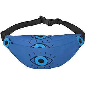 Koolr Evil Eye Printed Casual Cross-Body Fanny Pack Men'S And Women'S 3 Zipper Interlayer Adjustable Belt Running Outdoor, Travel Essentials, Black, One Size Koolr Evil Eye Printed Casual Cross-Body Fanny Pack Men'S And Women'S 3 Zipper Interlayer Adjustable Belt Running Outdoor, Travel Essentials, Black, One Size