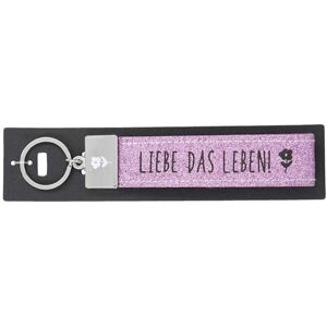 Depesche 004298-083 Loop Key Ring Made of Felt, with Engraved Metal Finish and Iconic Print, Love The Life, Pink , Approx. 18.7 x 4.4 x 1 cm Depesche 004298-083 Loop Key Ring Made of Felt, with Engraved Metal Finish and Iconic Print, Love The Life, Pink , Approx. 18.7 x 4.4 x 1 cm