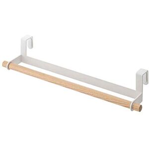 YAMAZAKI Towel Hanger, Alloy Steel Wood, White, L YAMAZAKI Towel Hanger, Alloy Steel Wood, White, L
