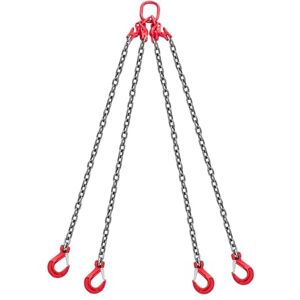 VEVOR Chain Sling, 10mm x 3 m Lifting Chains with 4 Leg Grab Hooks, Heavy Duty G80 Alloy Steel Lifting Sling, 10.4 Ton Capacity, Adjustable Engine Chain Hoist Lifts for Cargo Security Towing VEVOR Chain Sling, 10mm x 3 m Lifting Chains with 4 Leg Grab Hooks, Heavy Duty G80 Alloy Steel Lifting Sling, 10.4 Ton Capacity, Adjustable Engine Chain Hoist Lifts for Cargo Security Towing