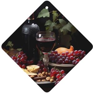 BROLEO Fruits and Wines pattern Square Car Air Fresheners Cards Set of 6 slices : Hanging Scented Cards for Wardrobe Bathroom Car Interior Decor BROLEO Fruits and Wines pattern Square Car Air Fresheners Cards Set of 6 slices : Hanging Scented Cards for Wardrobe Bathroom Car Interior Decor