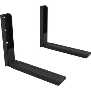 AVF Wall-Mounted Microwave Oven Brackets – Universal Fit, Heavy-Duty Black Steel – Adjustable Arms Hold Up to 99 lbs – Set of 2 Microwave Shelf Support Brackets AVF Wall-Mounted Microwave Oven Brackets – Universal Fit, Heavy-Duty Black Steel – Adjustable Arms Hold Up to 99 lbs – Set of 2 Microwave Shelf Support Brackets