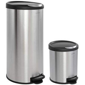 happimess HPM1001A Oscar Round 30-Liter Step-Open Trash Can with FREE Mini Trash Can for Home, Kitchen, Living Room, Dining Room, Bathroom, Office, Stainless Steel/Black happimess HPM1001A Oscar Round 30-Liter Step-Open Trash Can with FREE Mini Trash Can for Home, Kitchen, Living Room, Dining Room, Bathroom, Office, Stainless Steel/Black