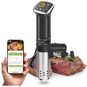 KitchenBoss WIFI Sous Vide Machine: Sous Vide Cooker Ultra Quiet Cooking Machine 1100W Stainless Steel IPX7 Waterproof Immersion Circulator LCD Preset Recipes Black KitchenBoss WIFI Sous Vide Machine: Sous Vide Cooker Ultra Quiet Cooking Machine 1100W Stainless Steel IPX7 Waterproof Immersion Circulator LCD Preset Recipes Black