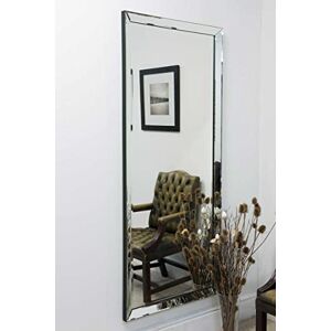 MirrorOutlet Milton Manor Large Single Edge Venetian Frameless Wall Mirror 5ft8 x 2ft5 Silver, 178 x 76,GL064-M MirrorOutlet Milton Manor Large Single Edge Venetian Frameless Wall Mirror 5ft8 x 2ft5 Silver, 178 x 76,GL064-M